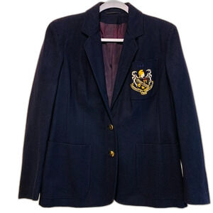 Vintage navy wool University of North Carolina Womens College 1965 class blazer